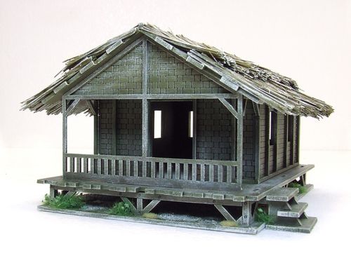 Low Woven Planked Hut